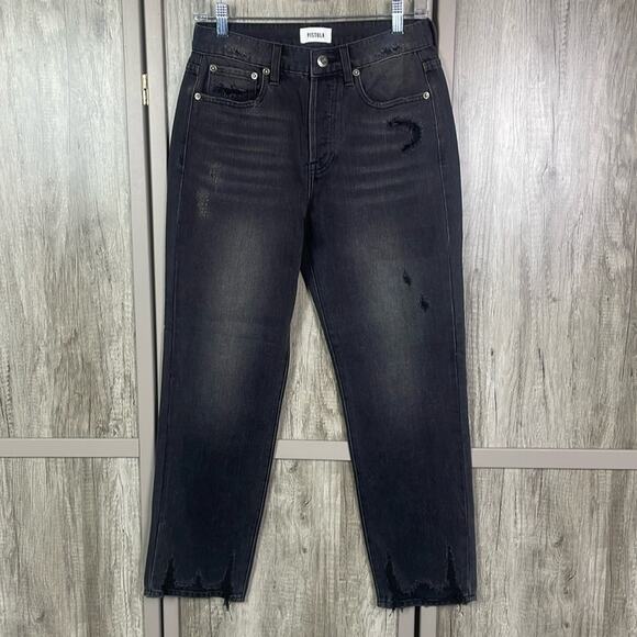 NWOT Revolve Pistola Charlie High Rise Straight Crop Leg Distressed Jeans 26 - Picture 2 of 12